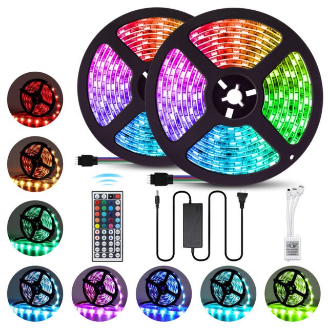 Illuminate Your Space with the 2Pcs 5m 5050 LED Strip Light RGB Waterproof Decorative Lamp