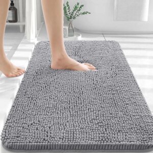 (1PC 50*80cm) Bathroom Rugs Extra Soft Absorbent Chenille Bath Rugs Rubber Backing Quick Dry Machine Washable Bath Mats