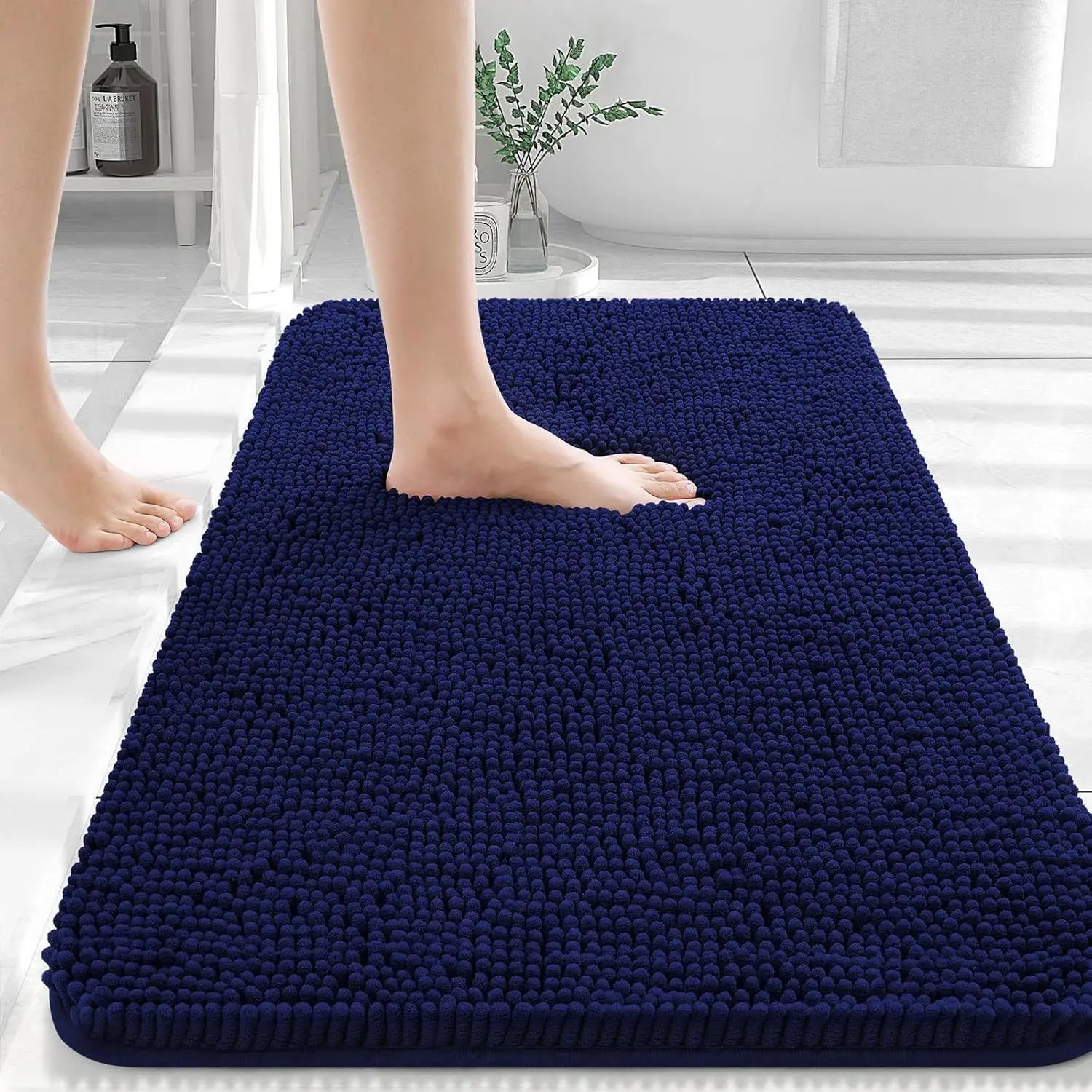 (1PC 50*80cm) Bathroom Rugs Extra Soft Absorbent Chenille Bath Rugs Rubber Backing Quick Dry Machine Washable Bath Mats