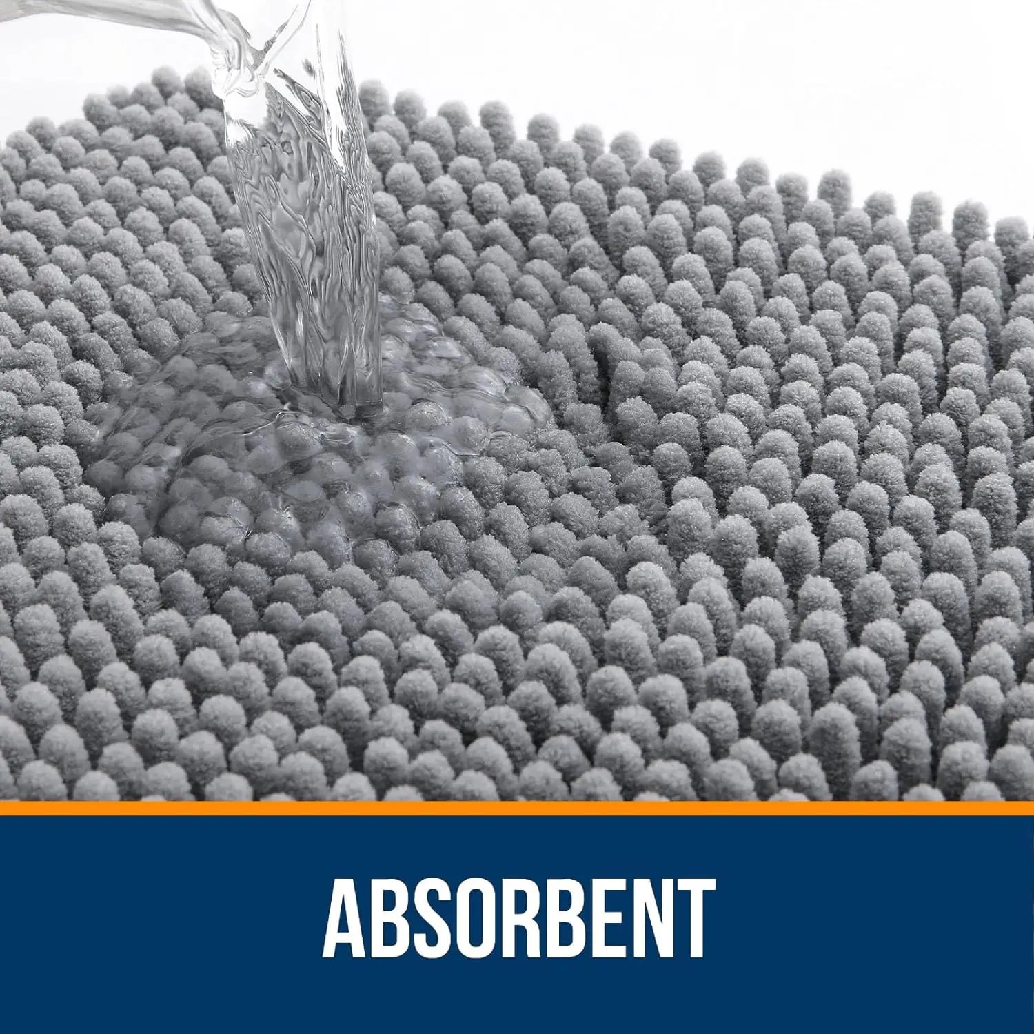 (1PC 50*80cm) Bathroom Rugs Extra Soft Absorbent Chenille Bath Rugs Rubber Backing Quick Dry Machine Washable Bath Mats