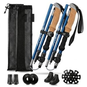 2PCS Folding Trekking Poles with Cork Handle – Lightweight, Strong & Built for Every Terrain